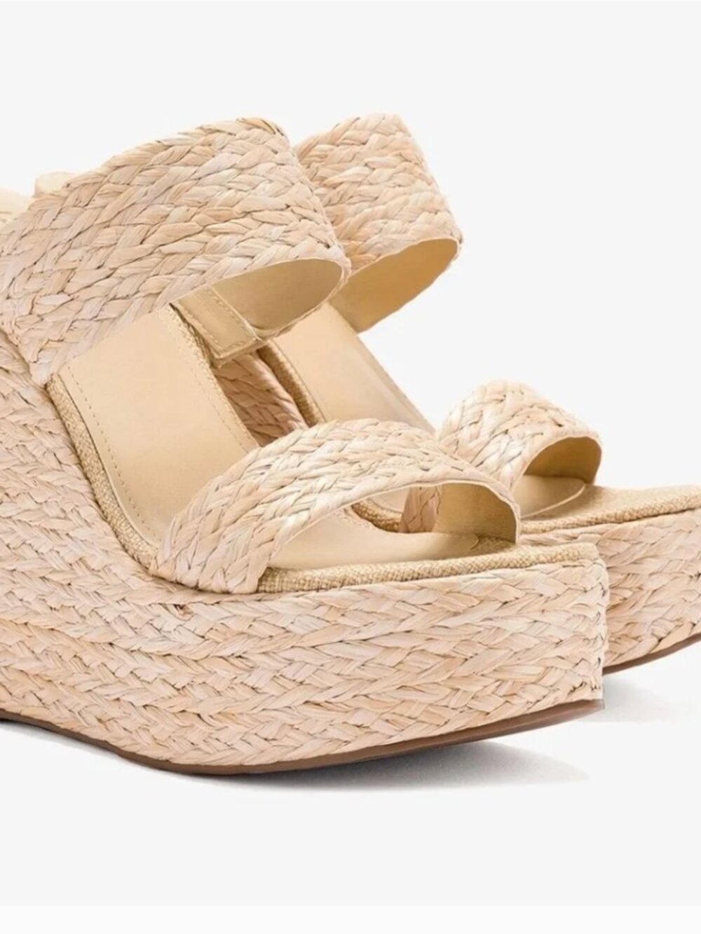 Larroudé Pamela Raffia Wedge Sandals- NWT Size 8 - Picture 5 of 5